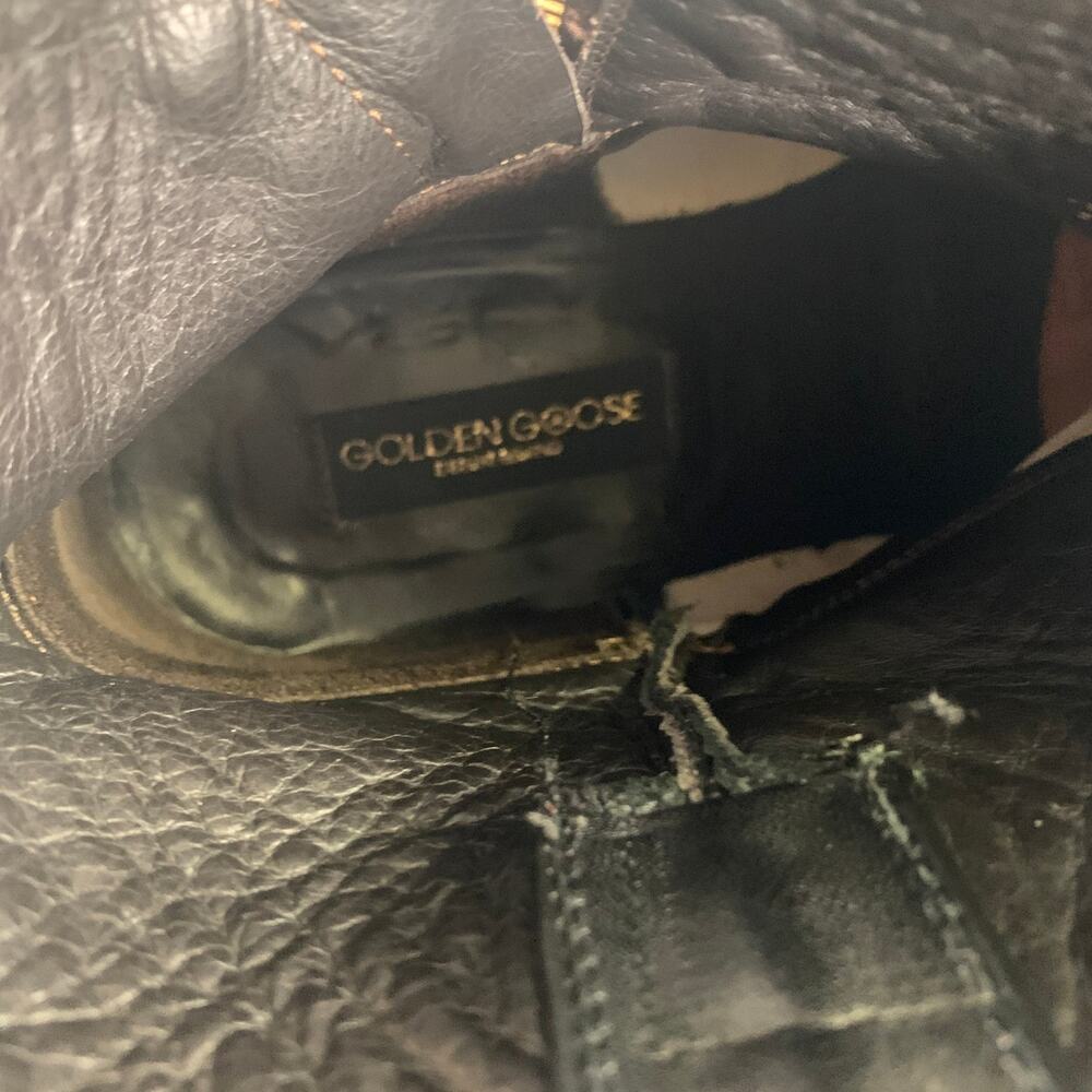 GOLDEN GOOSE Size 8 Black Leather Western Boots - Picture 8 of 8